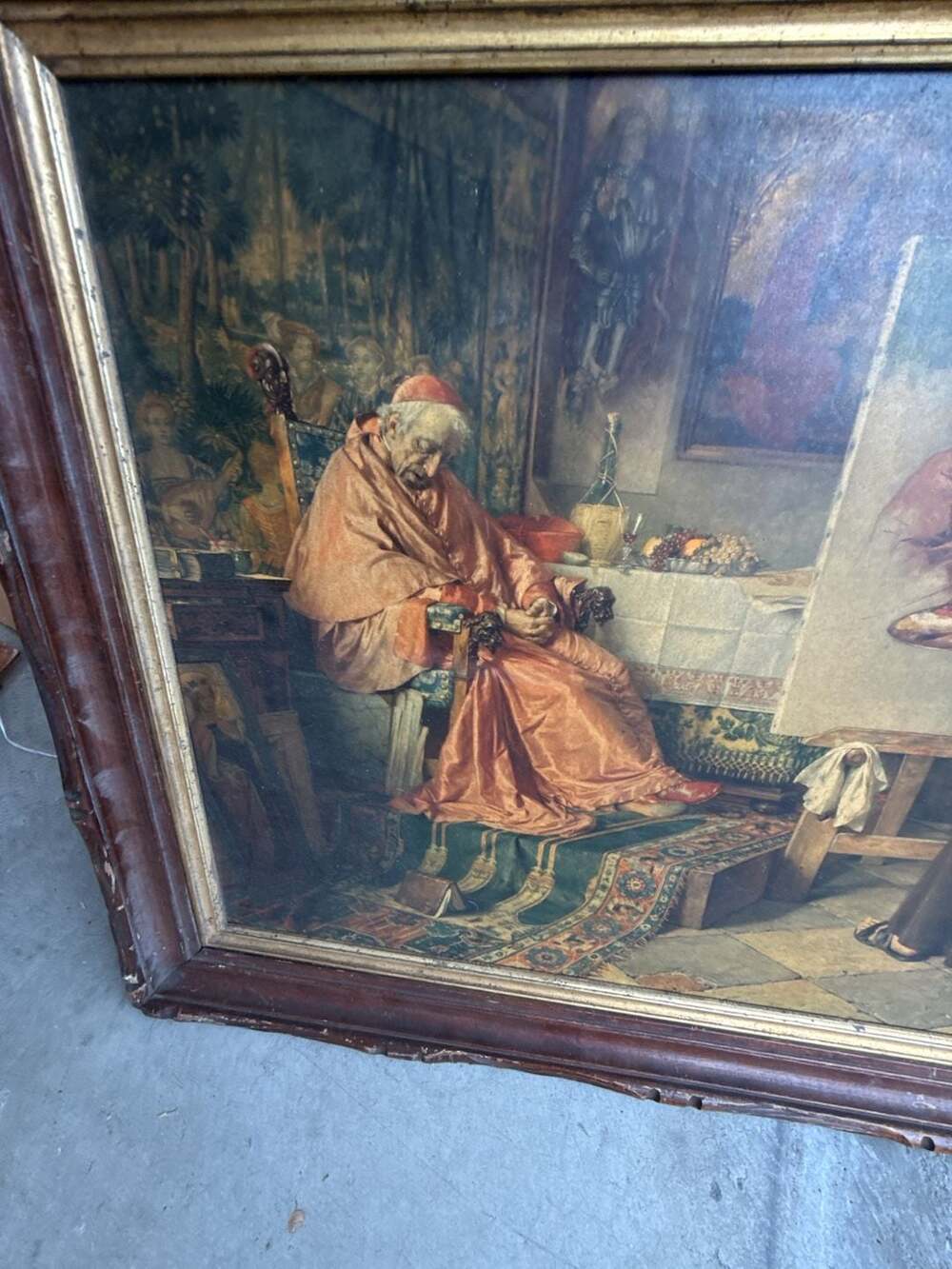 Toby E. Rosenthal Framed The Cardinal's Portrait Print Munich 1894